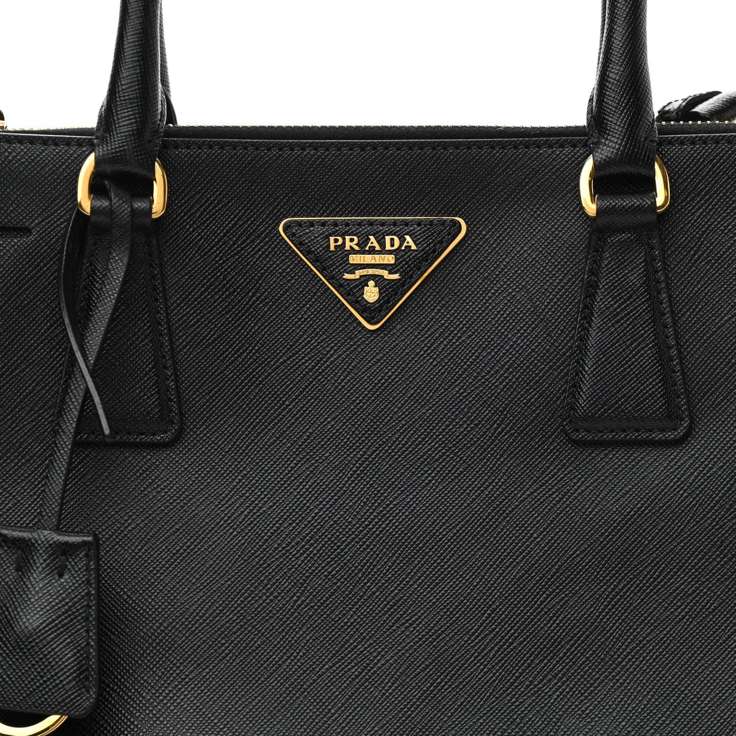 Saffiano Small Galleria Double Zip Tote Black