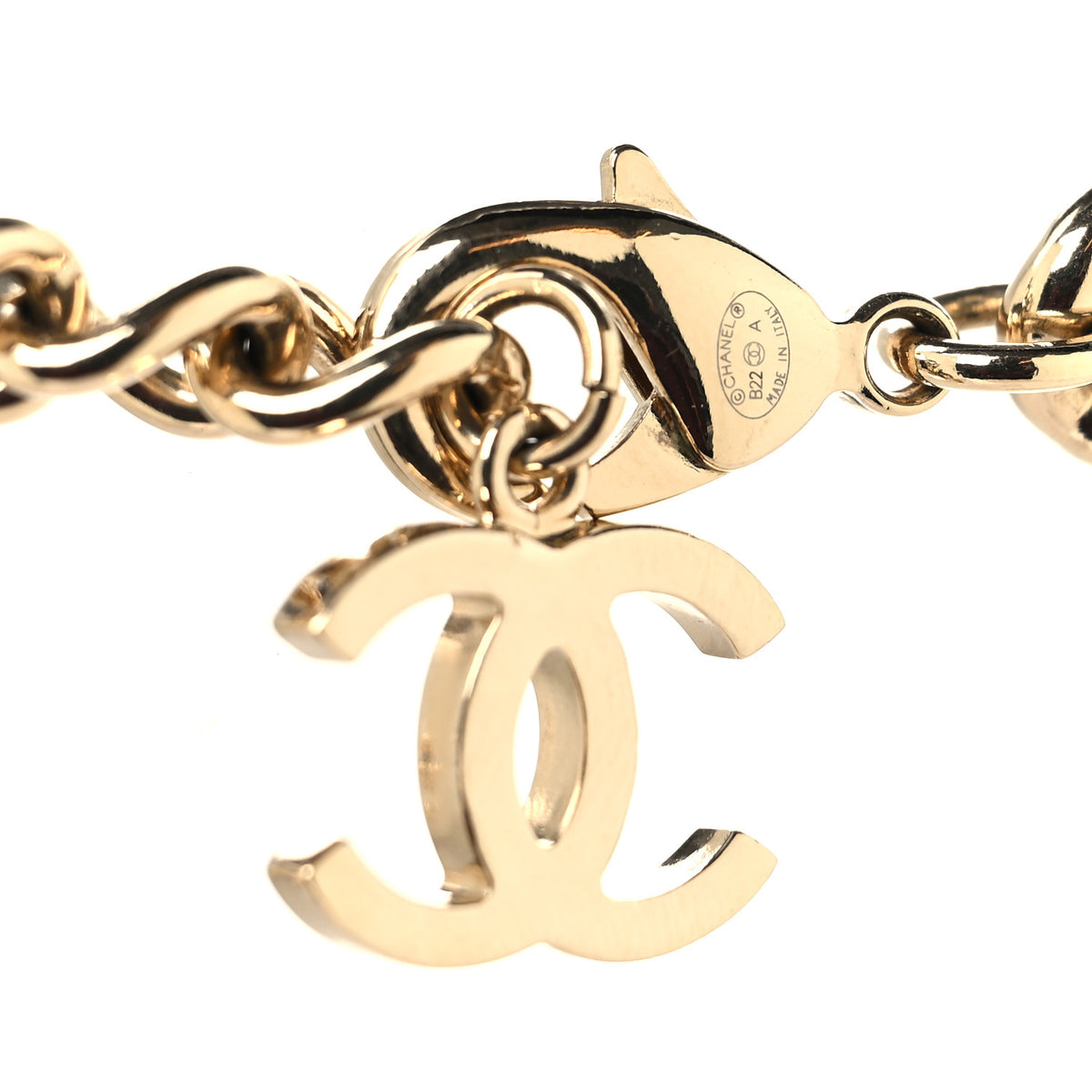 Metal Enamel CC Square Choker Gold Black White
