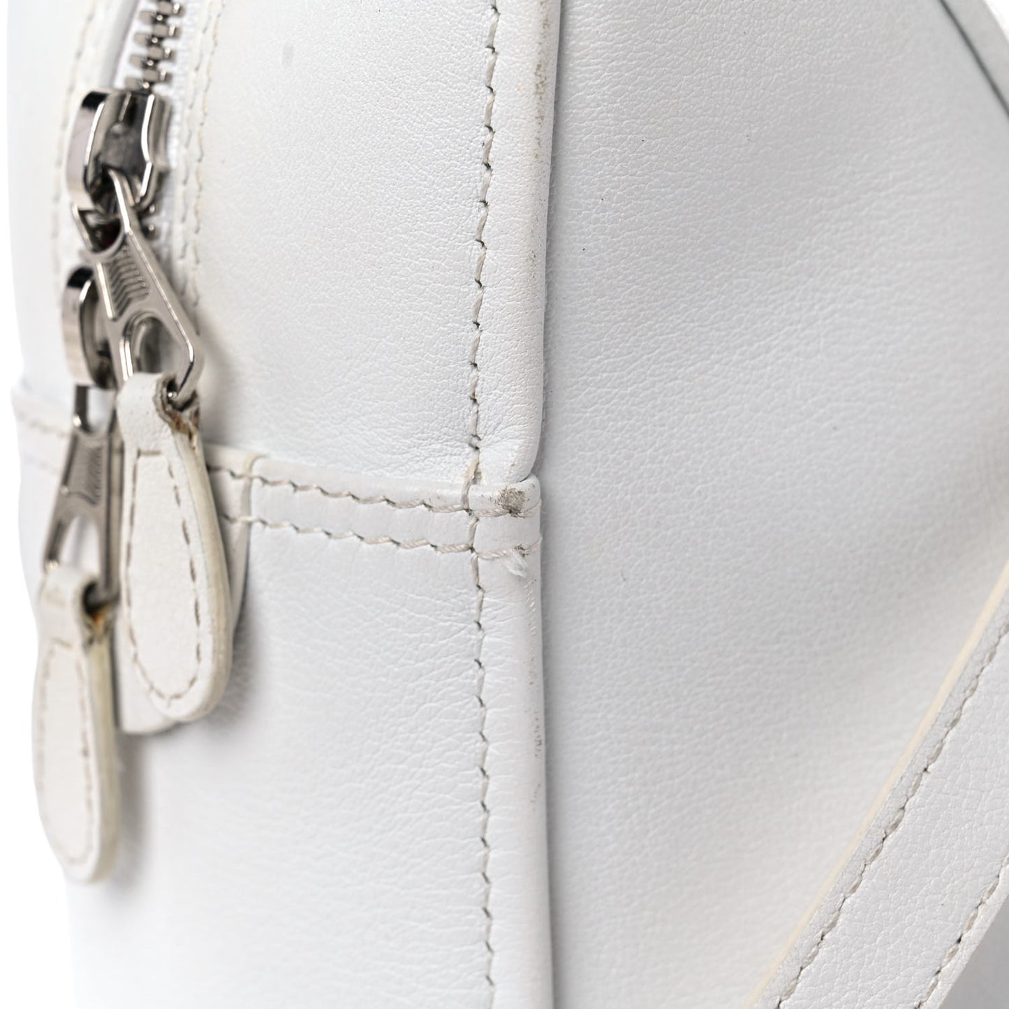 Calfskin S Triangle Duffle White