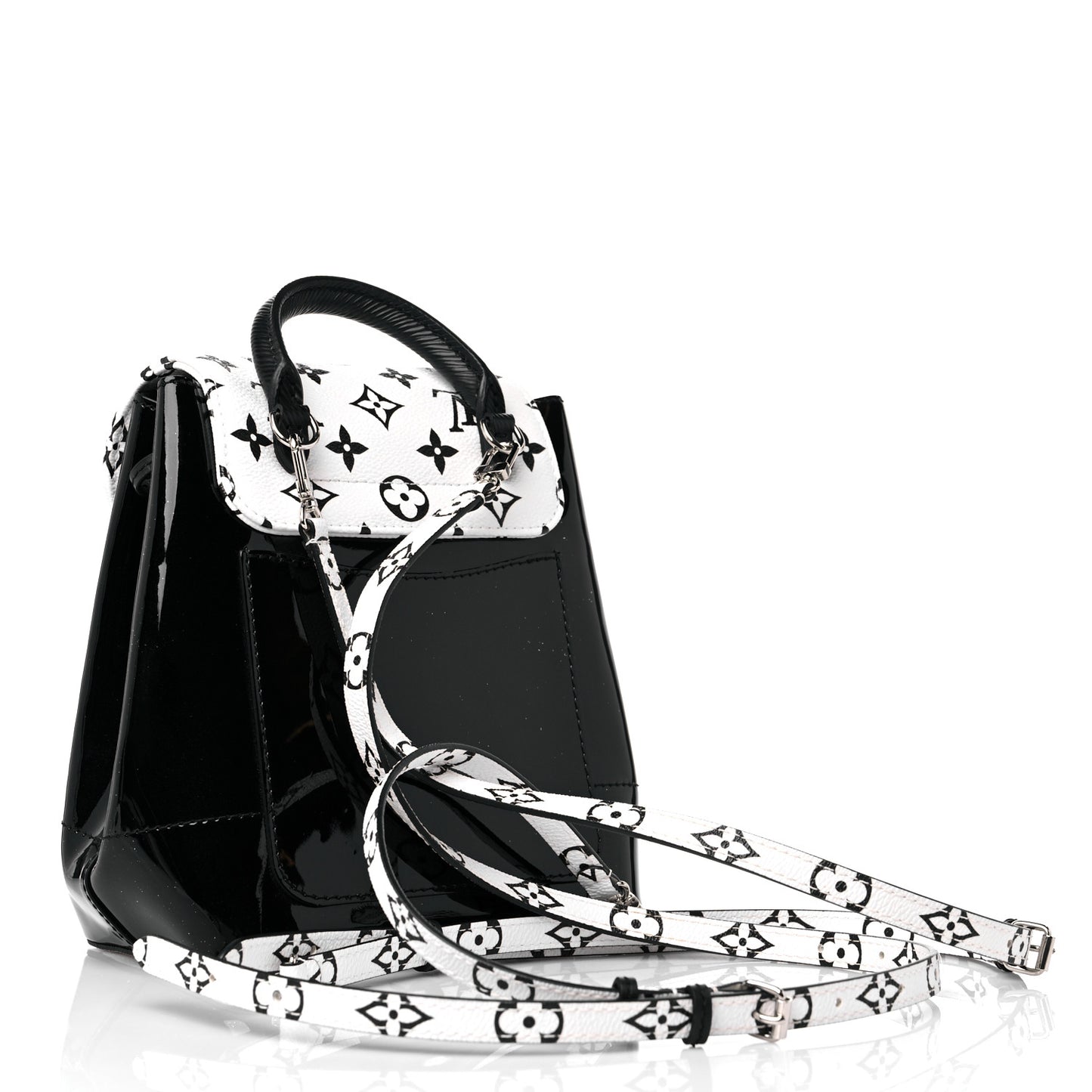 Patent Monogram Hot Springs Backpack Black White