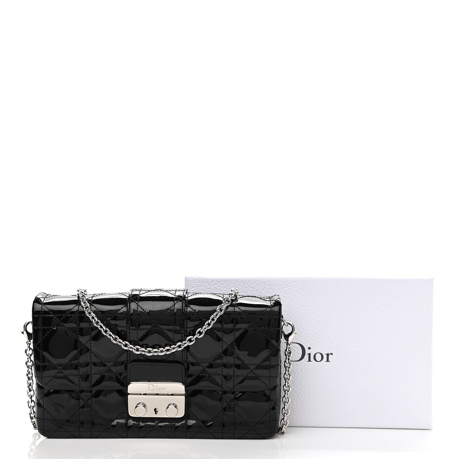 Christian Dior Patent Cannage New Lock Pouch Black 11 of 11