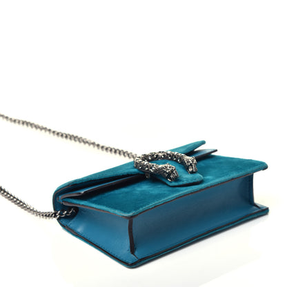 Gucci Velvet Super Mini Dionysus Shoulder Bag Pavone Cyan 4 of 9