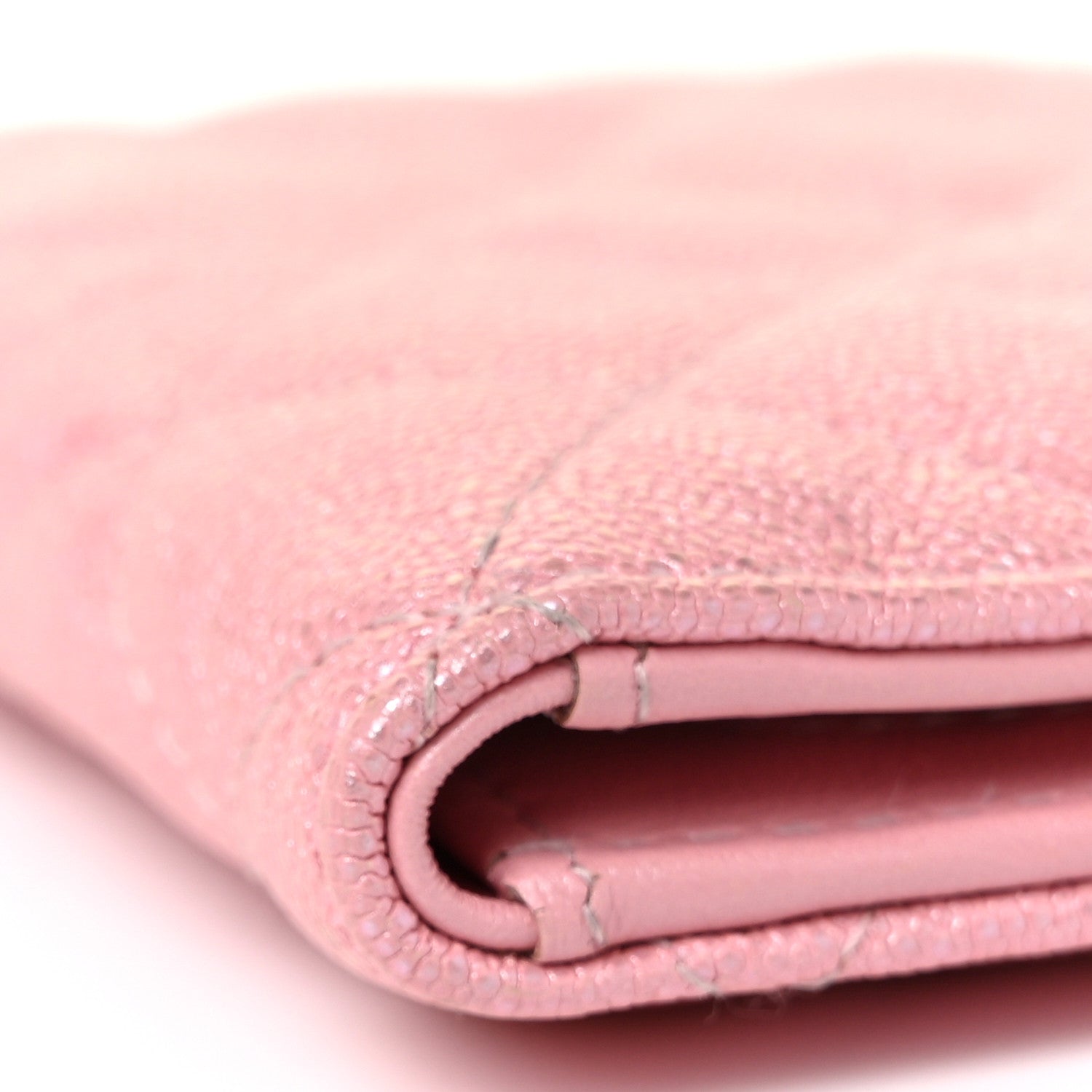 Chanel Iridescent Caviar Quilted Card Holder Wallet Rose Pink 7 of 9
