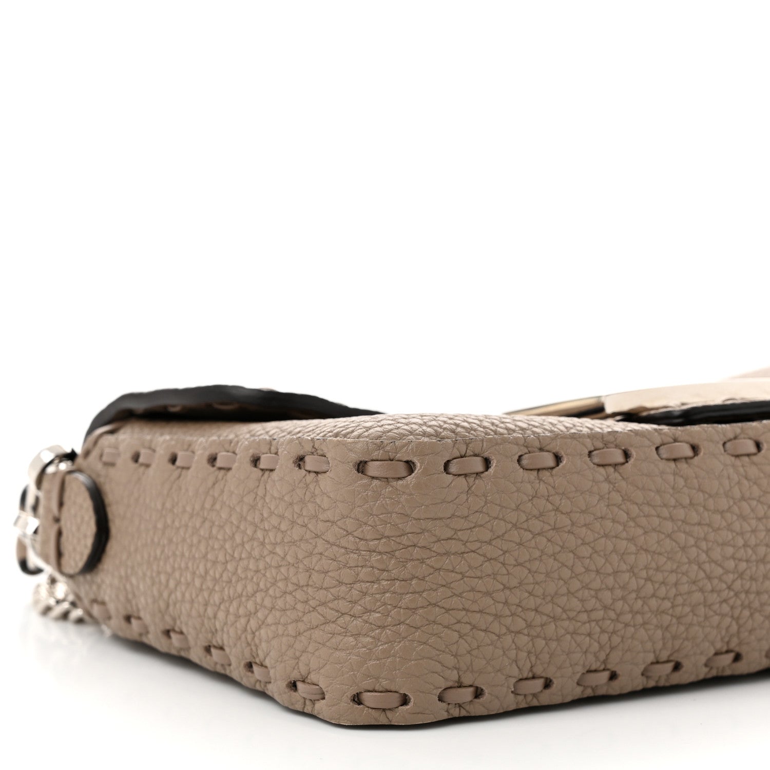 Fendi Cuoio Roma Sellerissima Nappa Sintetica Tape Stitch Mini Baguette Corda 8 of 10