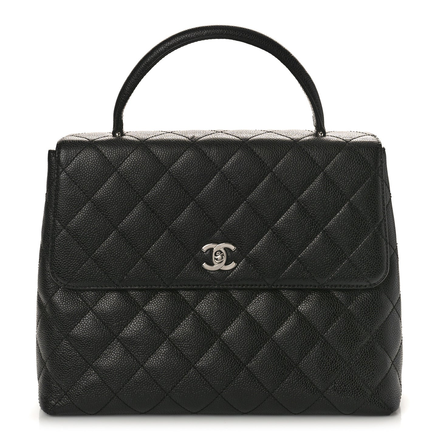 Caviar Quilted Jumbo Kelly Flap Black