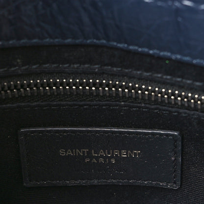 Saint Laurent Crinkled Calfskin Matelasse Monogram Niki Chain Wallet Deep Marine 6 of 9
