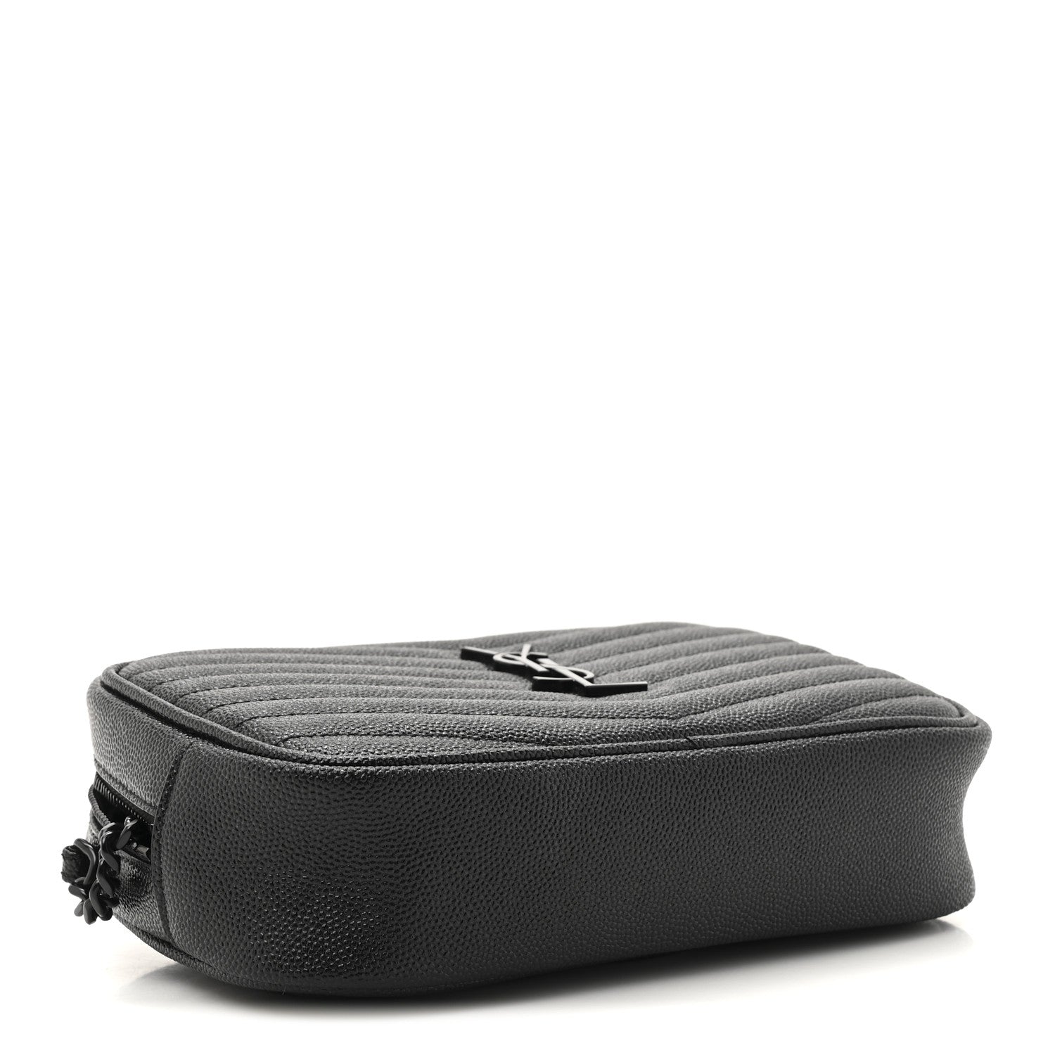 Saint Laurent Grain De Poudre Matelasse Monochrome Monogram Mini Lou Camera Bag Black 4 of 11