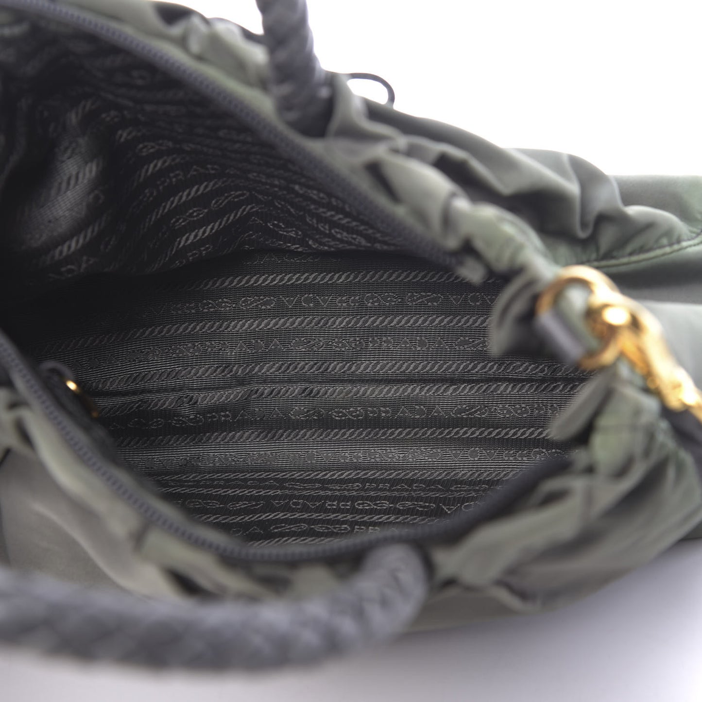 Tessuto Nylon Bow Shoulder Bag Green