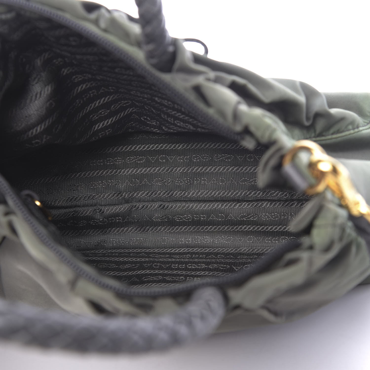 Prada Tessuto Nylon Bow Shoulder Bag Green 6 of 16