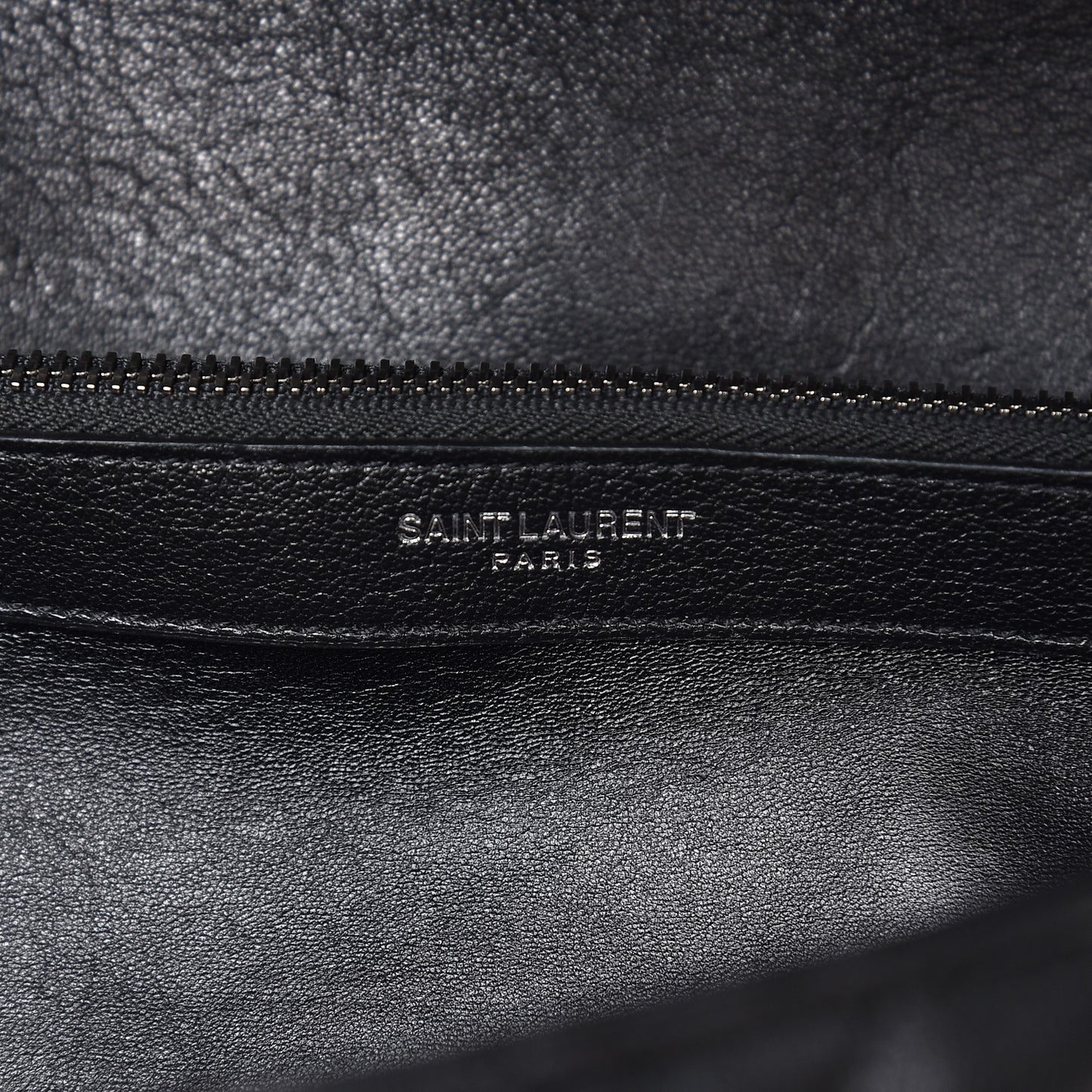 Sheepskin Matelasse Chevron Monogram Large College Satchel Black
