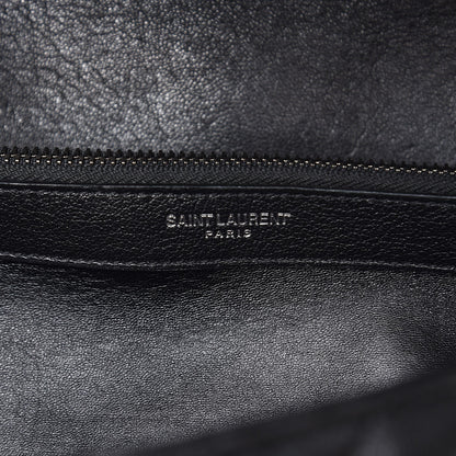 Saint Laurent Sheepskin Matelasse Chevron Monogram Large College Satchel Black 8 of 8