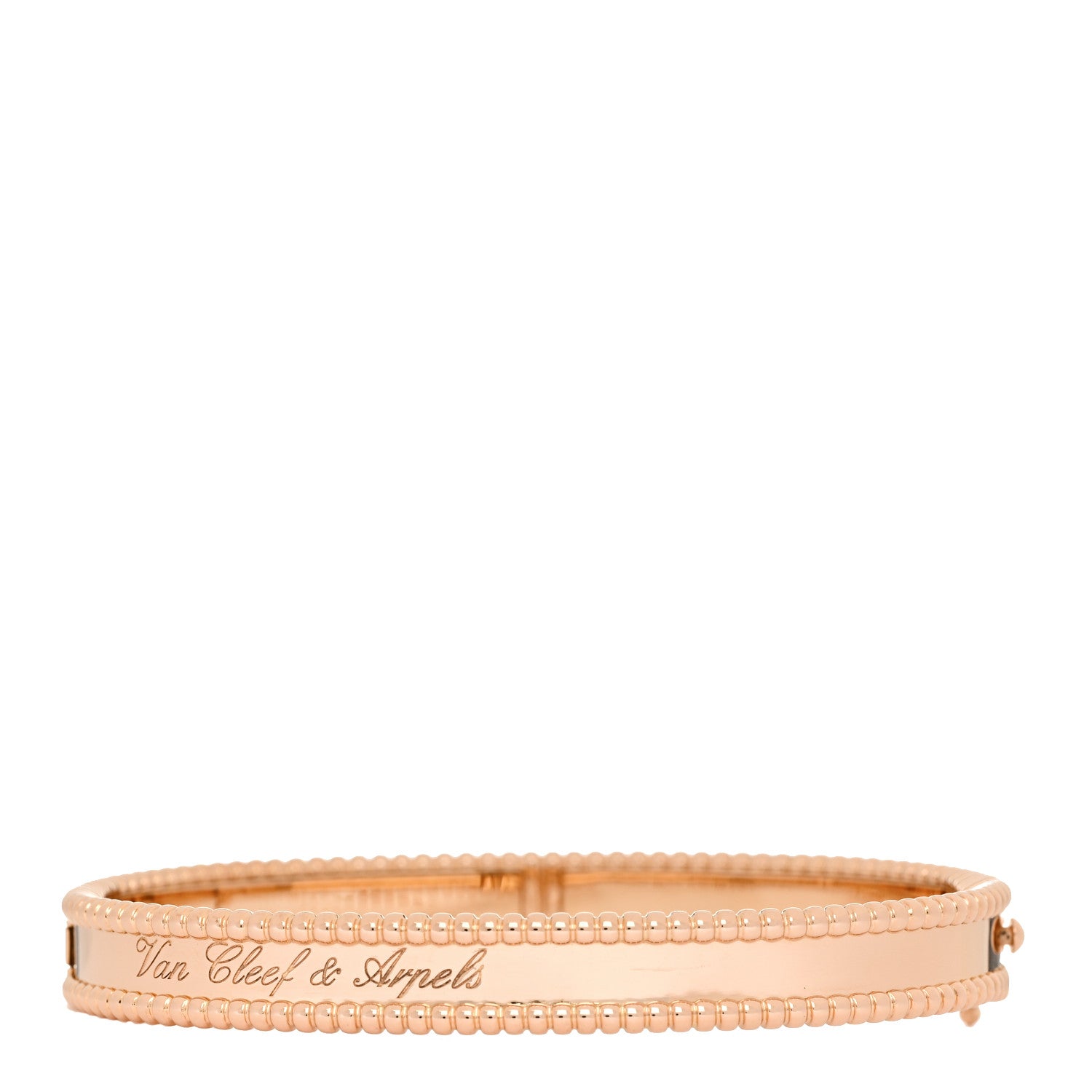 Van Cleef & Arpels 18K Rose Gold Perlee Signature Bangle Bracelet M 2 of 4