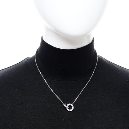 Cartier 18K White Gold Diamond Interlocking LOVE Paved Necklace 2 of 6