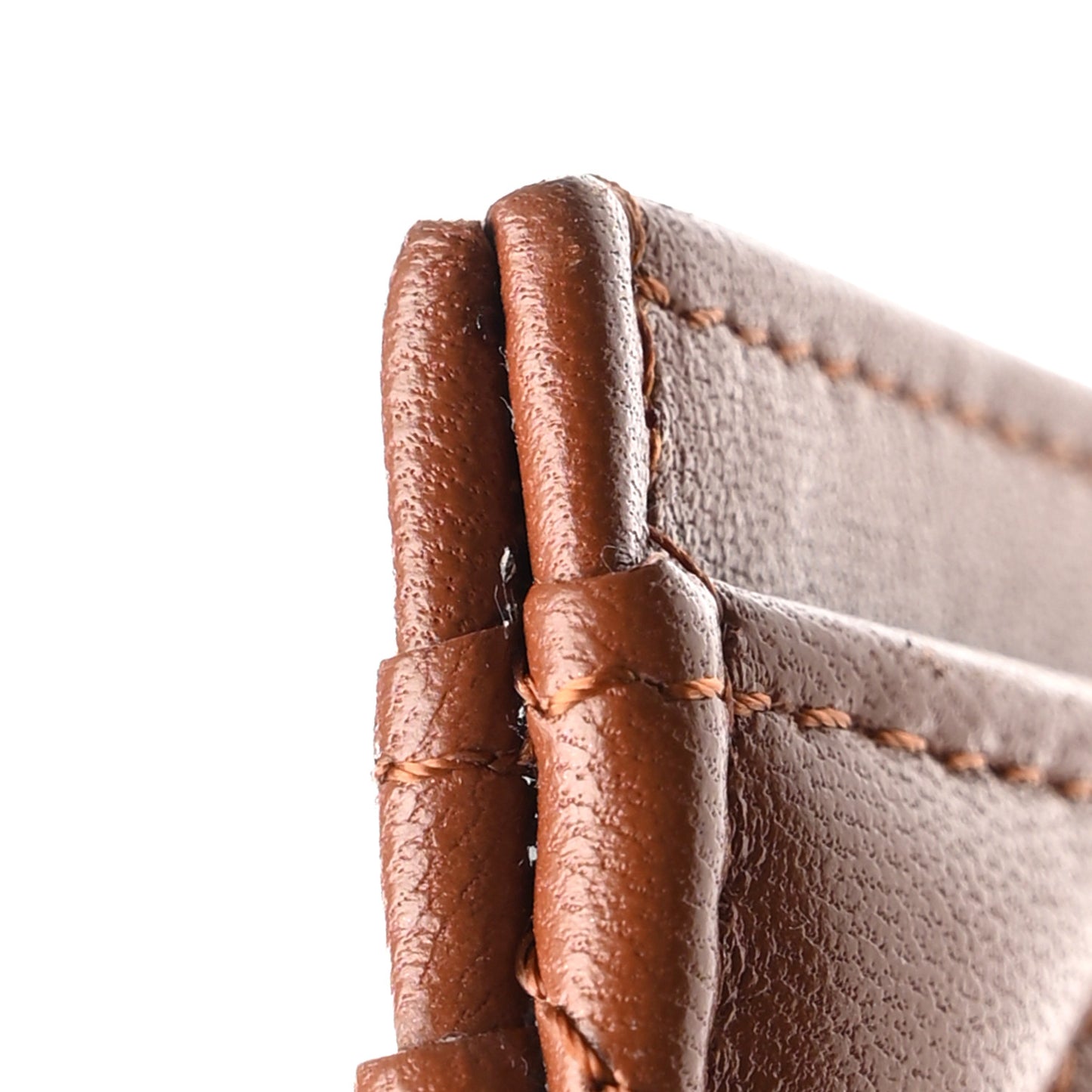 Lambskin Quilted Studded CC Card Holder Camel