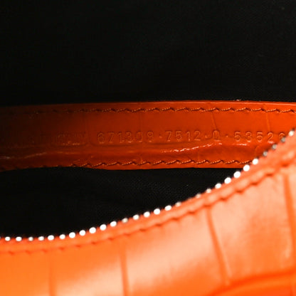 Balenciaga Extra Supple Calfskin Crocodile Embossed Le Cagole Shoulder Bag XS Pop Orange 6 of 9
