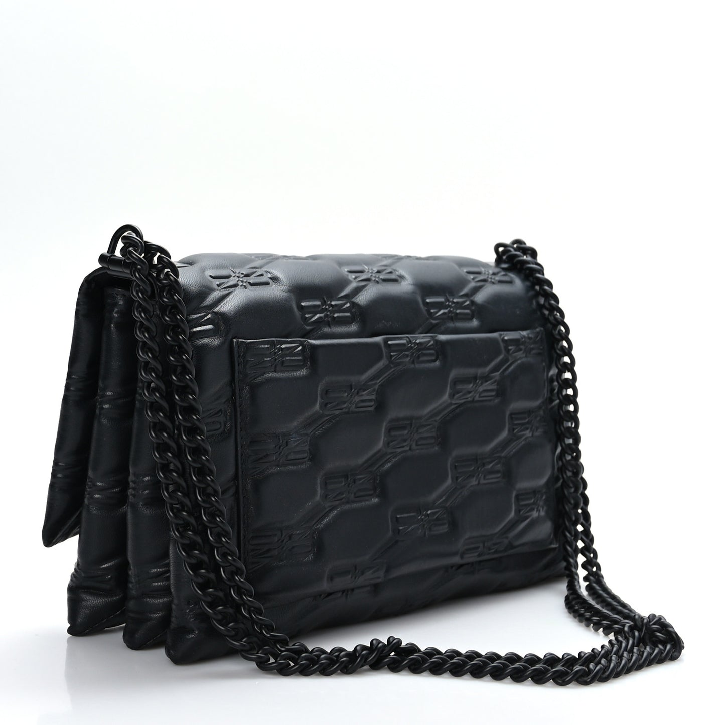 Nappa BB Monogram Embossed Medium Triplet Bag Black