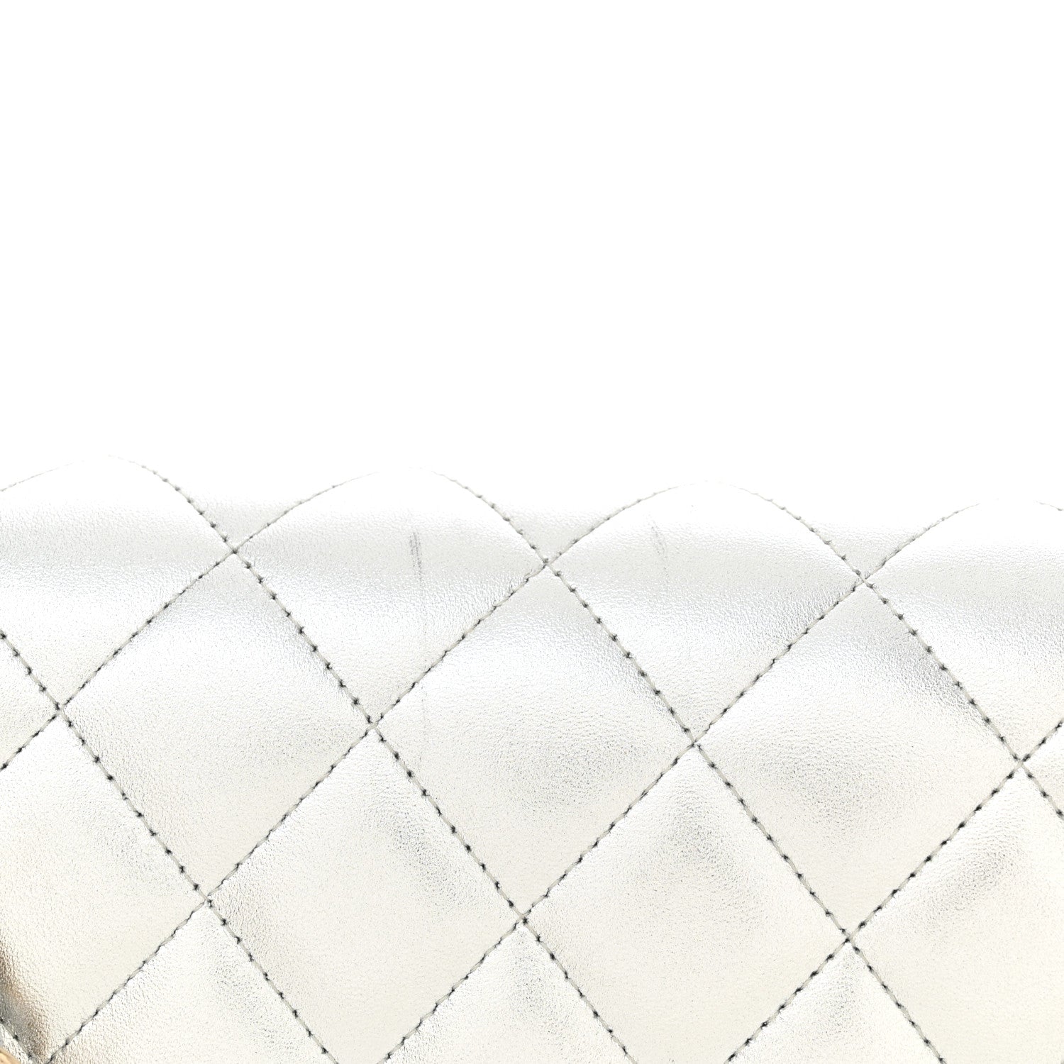 Chanel Metallic Lambskin Quilted Jumbo Double Flap Silver 15 of 15