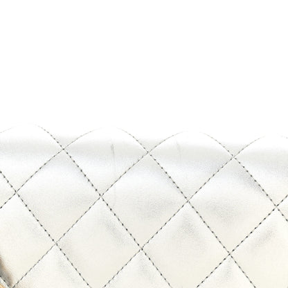Chanel Metallic Lambskin Quilted Jumbo Double Flap Silver 15 of 15