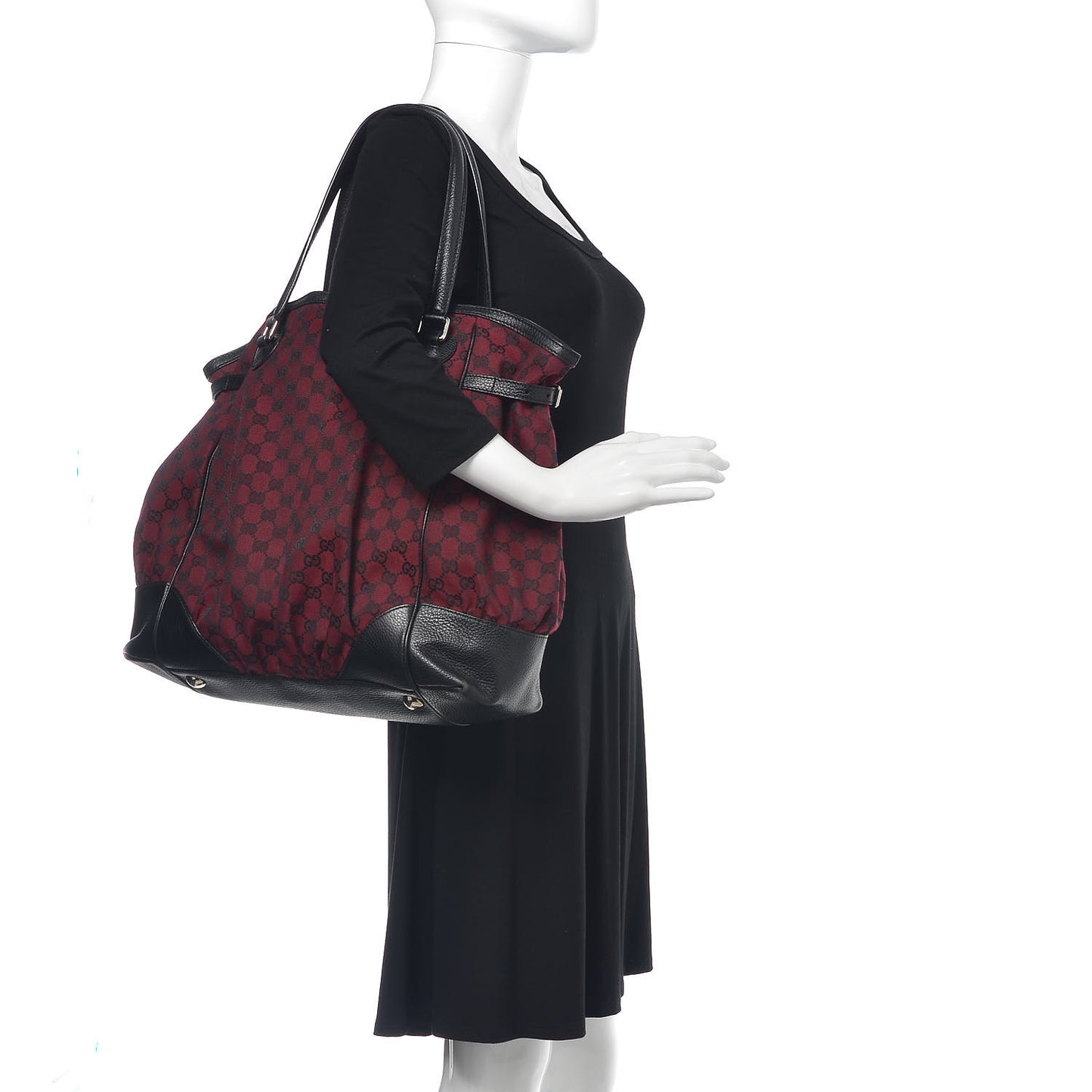 Monogram Full Moon Tote Red Black