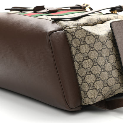 Gucci GG Supreme Monogram Medium Ophidia Double Buckle Backpack Brown 10 of 12