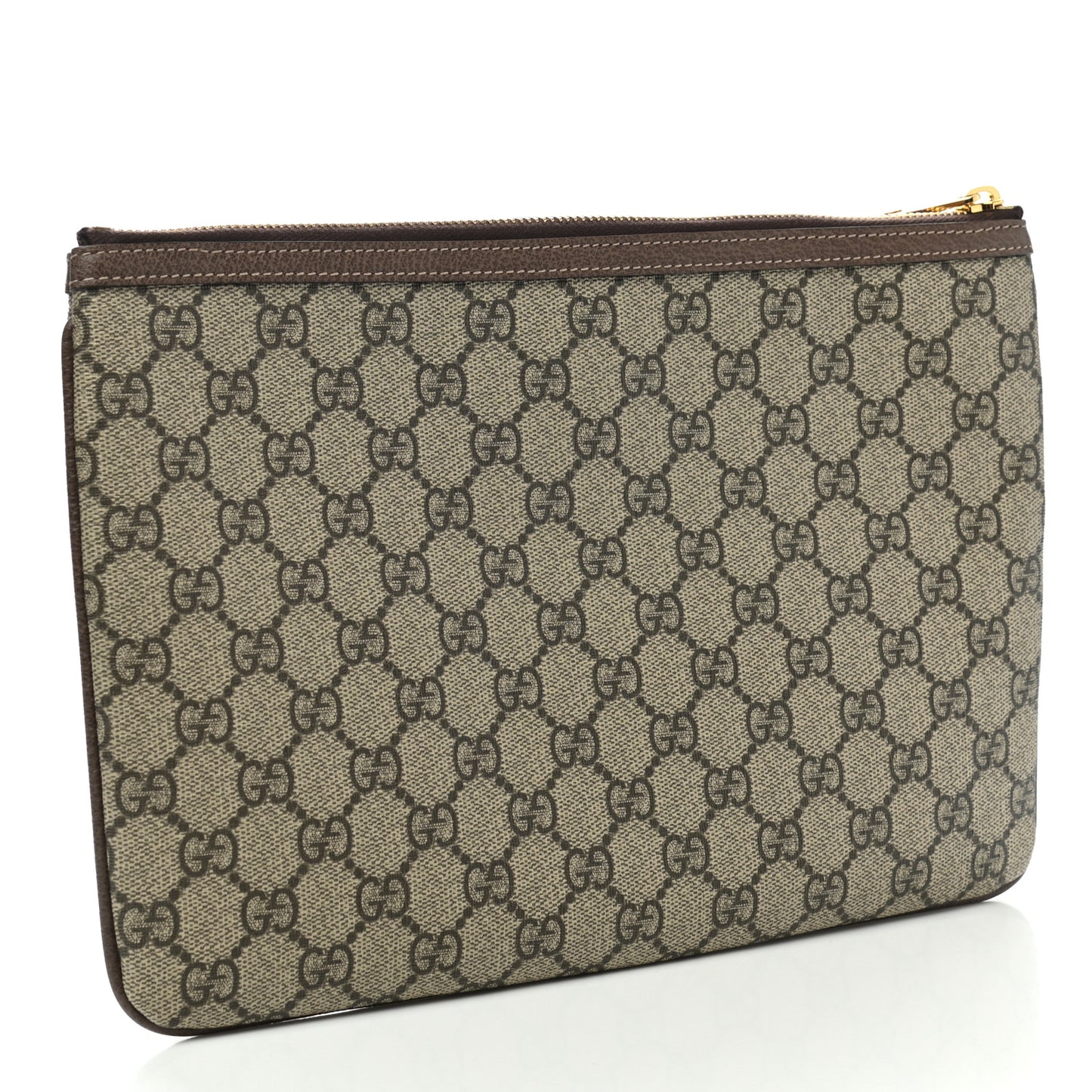GG Supreme Monogram Large Ophidia Pouch Clutch Brown
