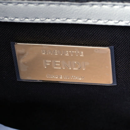 Fendi Vitello Seta Daisy Inlay Baguette White Ice Multicolor 6 of 11