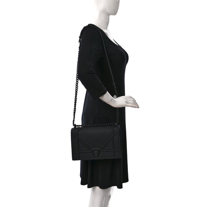 Christian Dior Ultra Matte Calfskin Studded Diorama Wallet on Chain Pouch Black 2 of 9