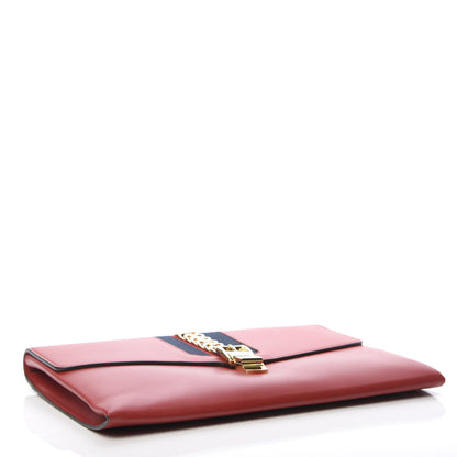 Gucci Calfskin Maxi Sylvie Clutch Red 4 of 9