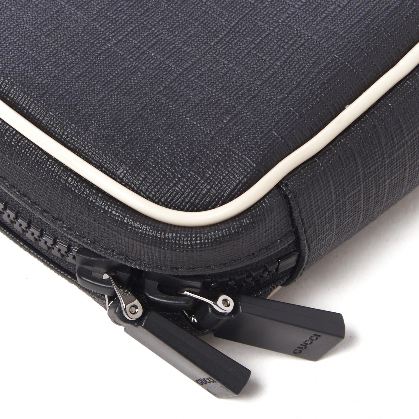Coated Canvas Trademark Small Cosmetic Case Black