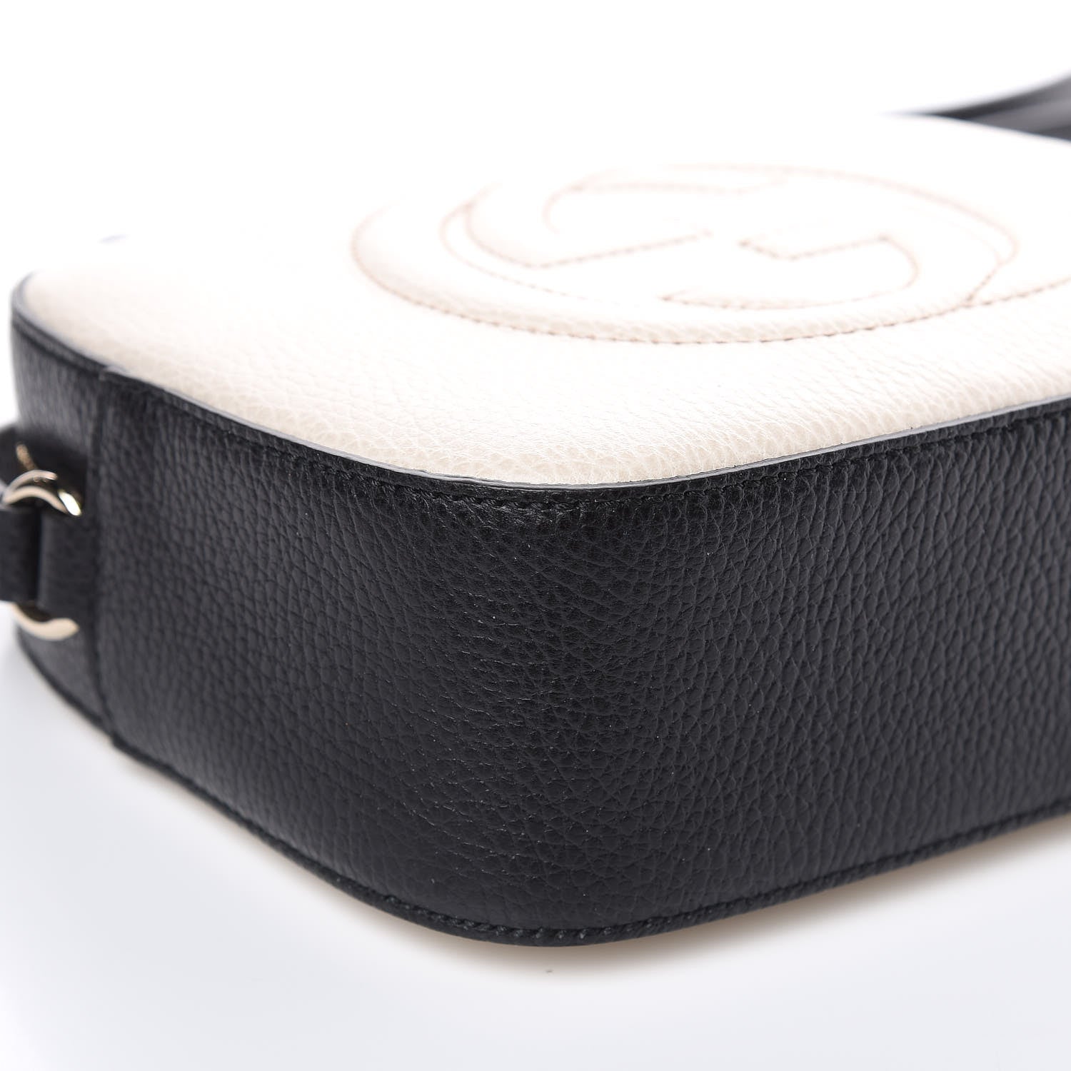 Gucci Dollar Calfskin Bi-Color Small Soho Disco Bag Mystic White Black 8 of 9
