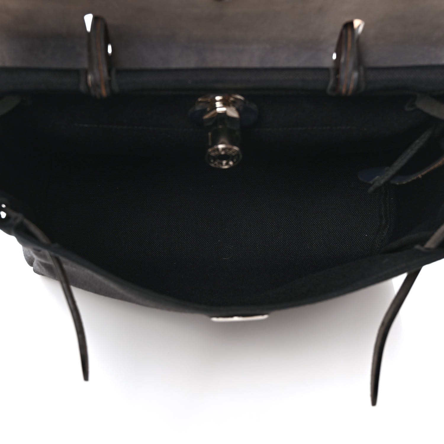 Hermes Military Toile Vache Hunter Herbag Zip Retourne 31 PM Black Bleu Indigo 5 of 11