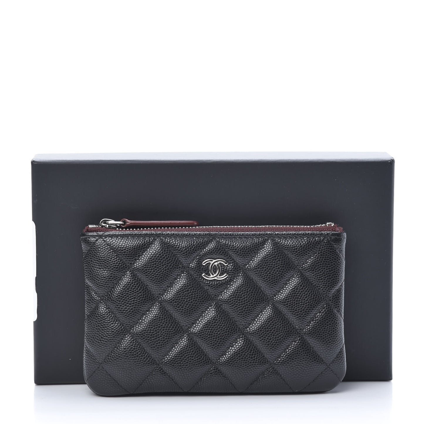 Caviar Quilted Small Cosmetic Case Black