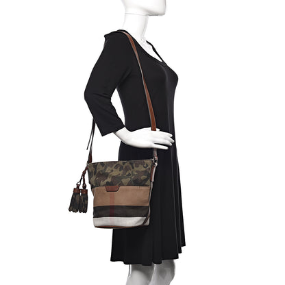 Burberry Canvas Mega Check Camouflage Mini Susanna Hobo Russet Brown 2 of 15