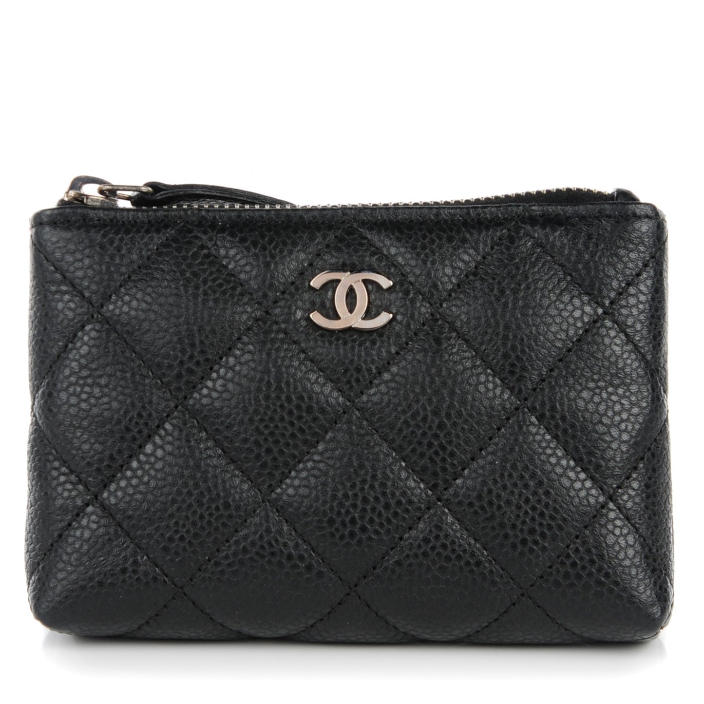 Caviar Quilted Key Holder Case Black