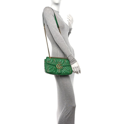 Gucci X Adidas Calfskin Matelasse Small GG Marmont Shoulder Bag Green 2 of 11