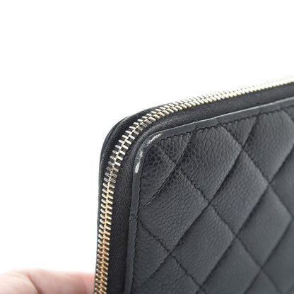 Chanel Caviar Quilted Large Gusset Zip Around Wallet Black 14 of 16