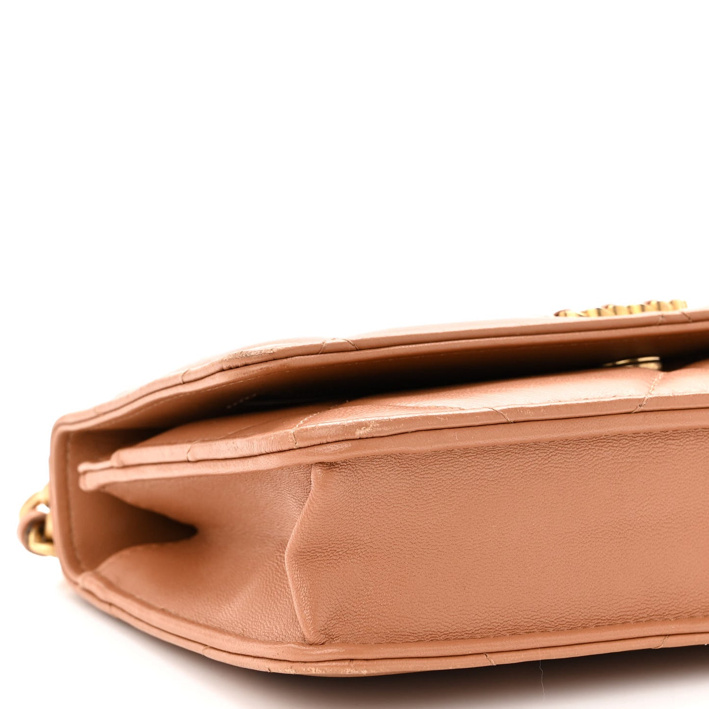 Lambskin Quilted Chanel 19 Wallet On Chain WOC Brown