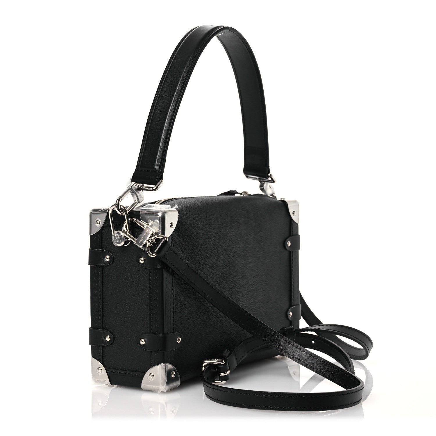 Louis Vuitton Calfskin Side Trunk MM Black 3 of 15