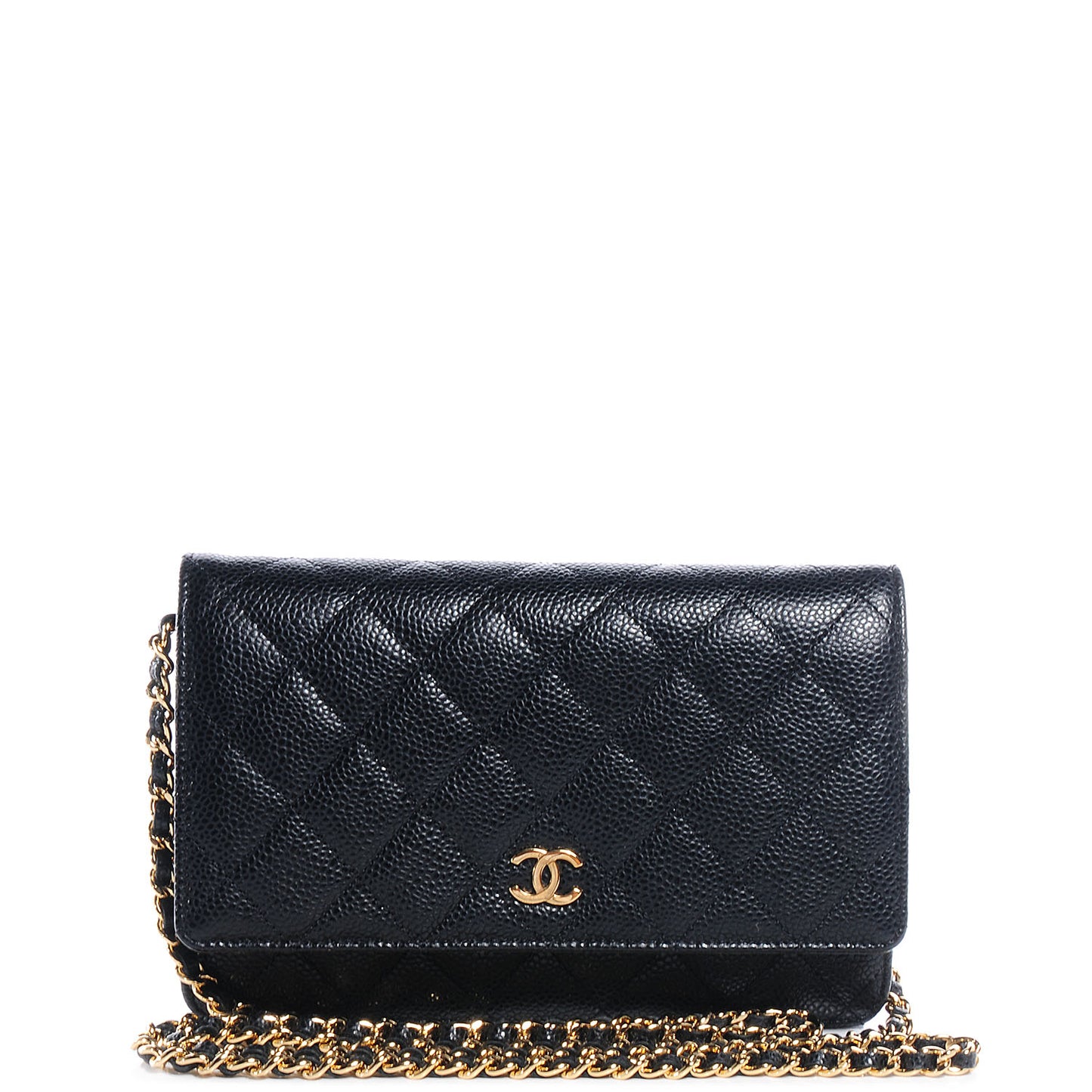 Caviar Quilted Wallet On Chain WOC Black