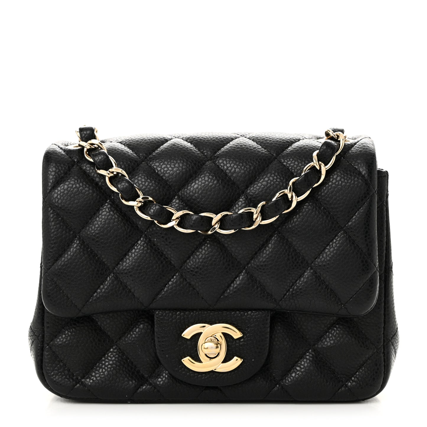 Caviar Quilted Mini Square Flap Black