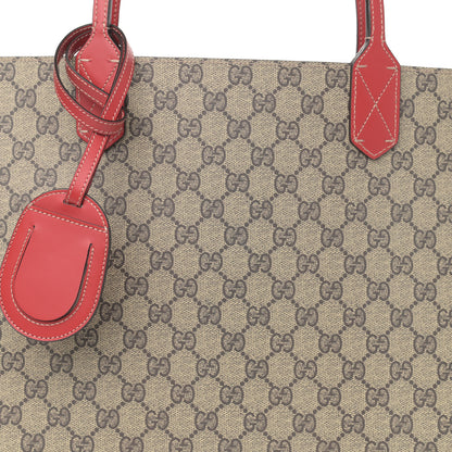 Gucci GG Supreme Medium Reversible Tote Beige Red 11 of 19