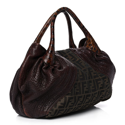Fendi Zucca Nappa Nuvolata Vitello Tortuga Spy Tobacco Moro 3 of 12