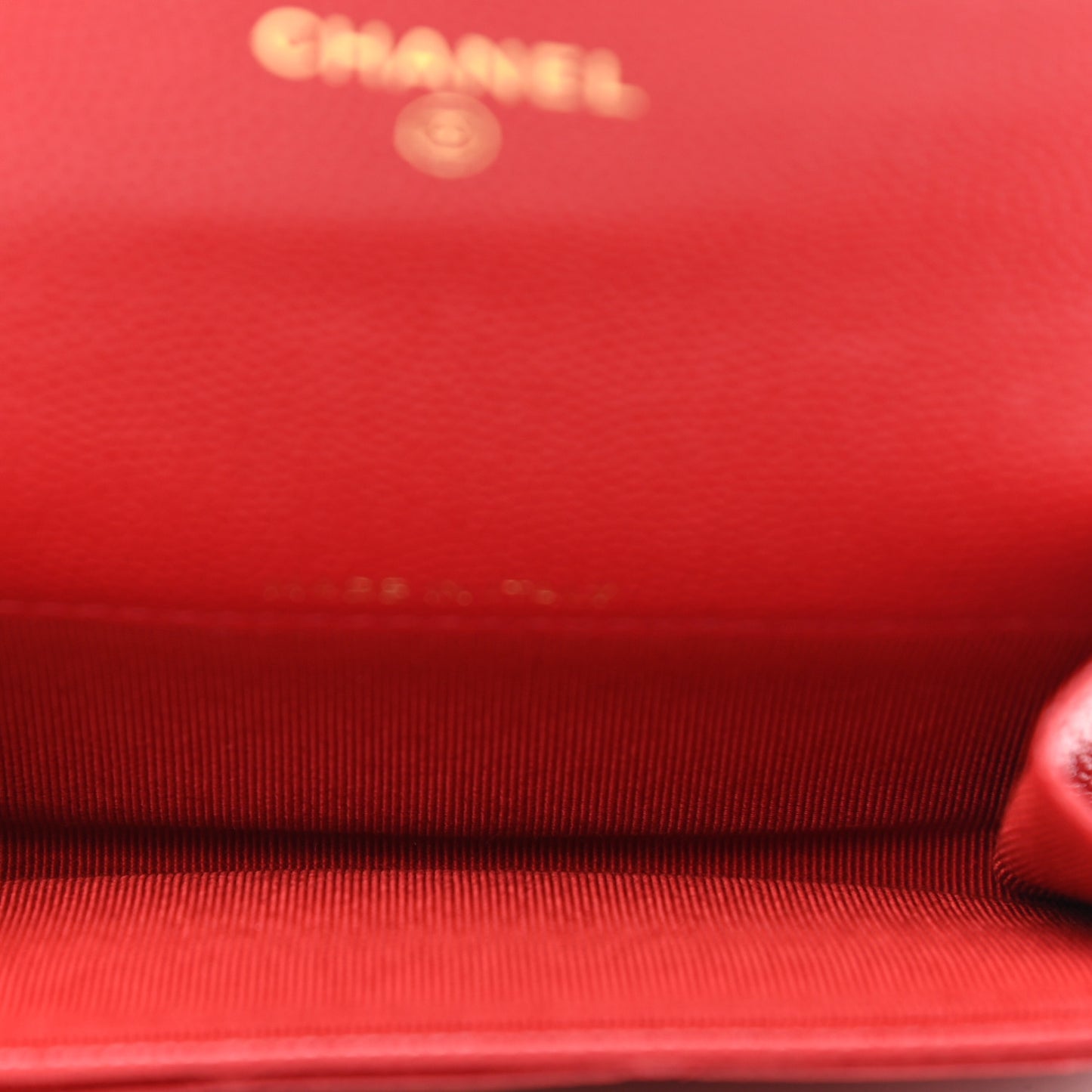 Caviar Quilted Flap Card Holder Wallet Red