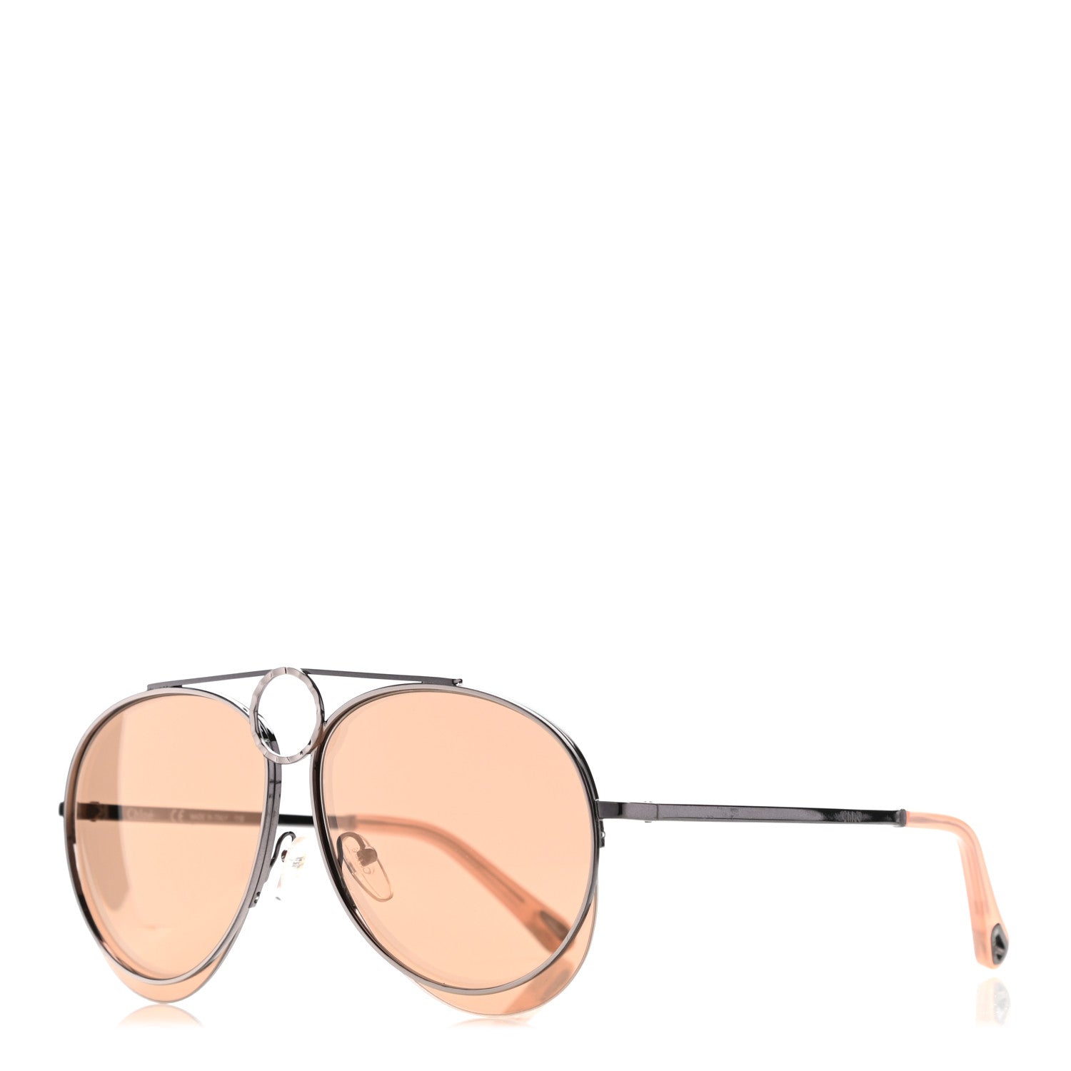 Chloe Metal Mirrored Romie Aviator Sunglasses CE144S Copper 1 of 6