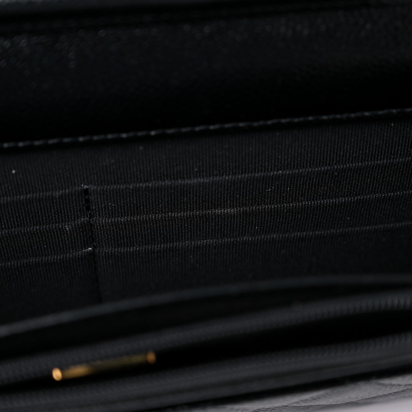 Caviar Quilted Chain CC Wallet On Chain WOC Black