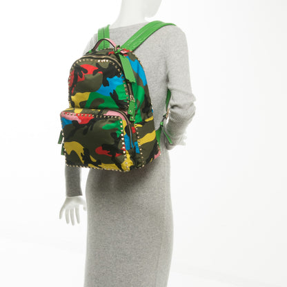 Valentino Garavani Nylon Psychedelic Camouflage Rockstud Backpack Multicolor 2 of 6