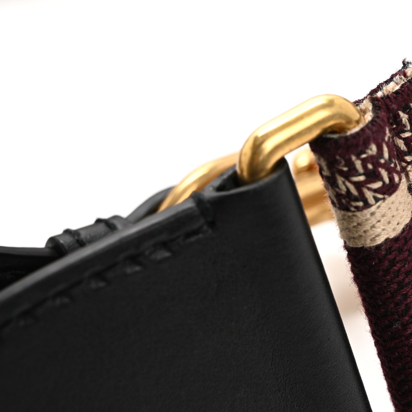 Canvas Embroidered Shoulder Strap Burgundy