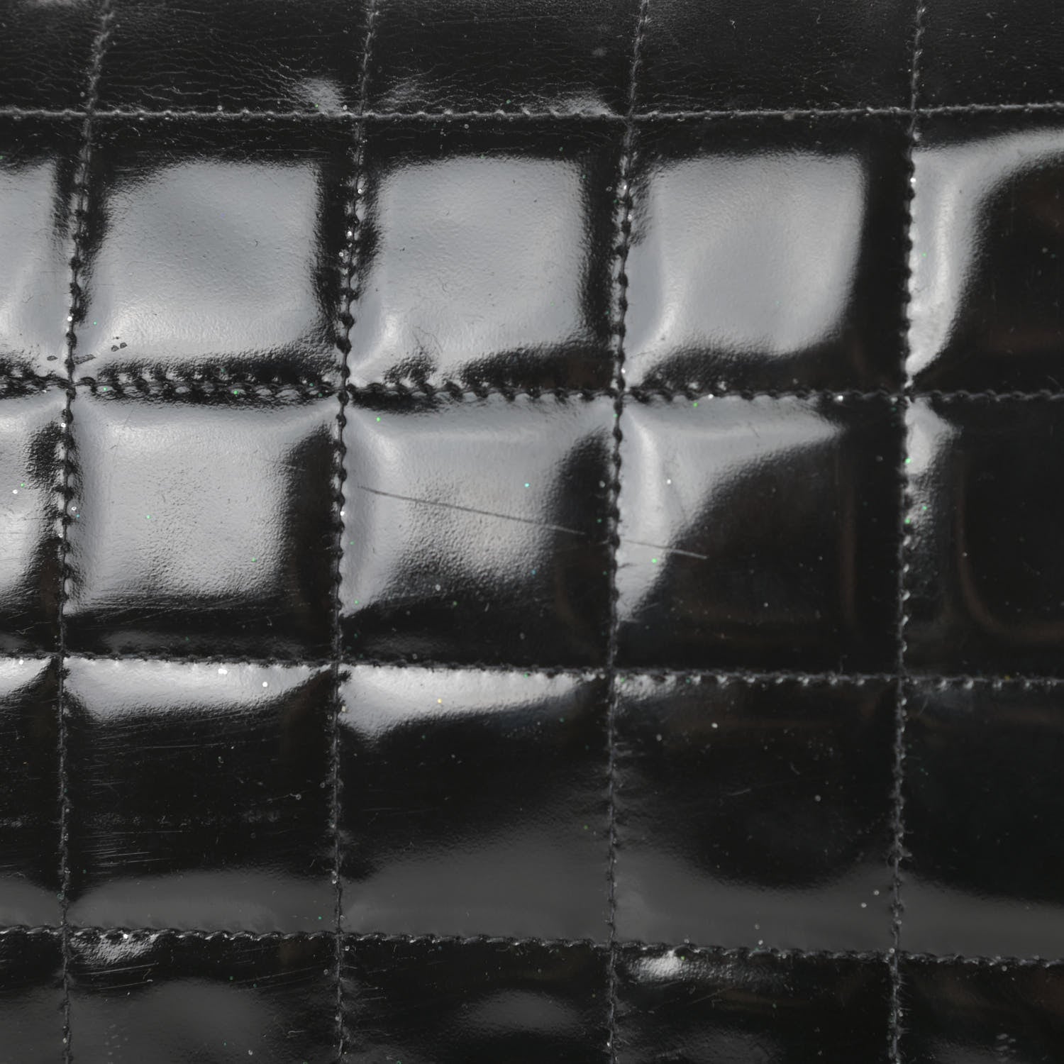 Chanel Patent Quilted East West Chocolate Bar Flap Black 14 of 14