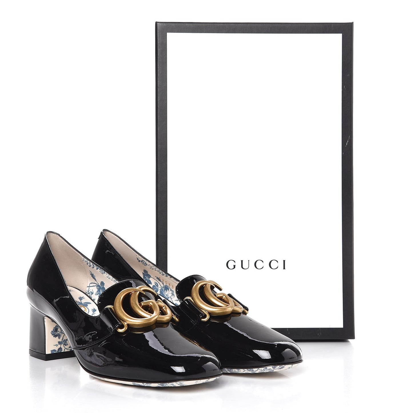 Vernice GG Victoire 55mm Loafer Pumps 37 Black