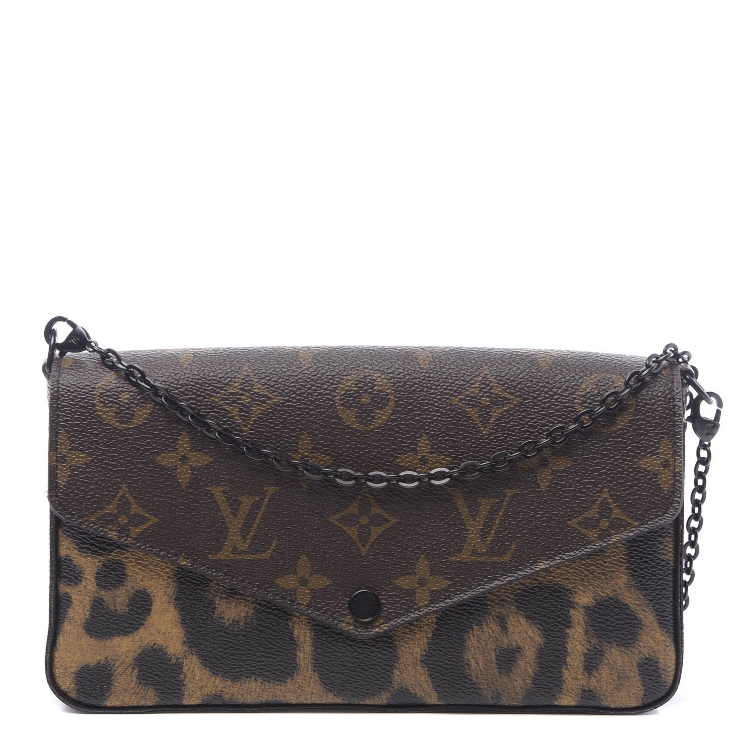 Louis Vuitton Monogram Animal Print Pochette Felicie Chain Wallet 1 of 12